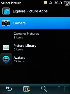 To take a new picture:Press Camera.