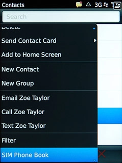 Press SIM Phone Book.