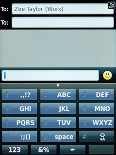 Press the text input field.Write the text for your text message.