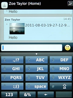 Press the text input field.Write the message.