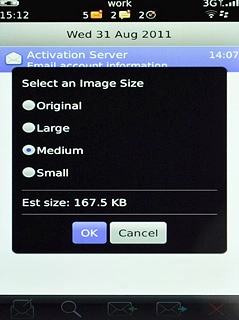 Press OK.An email message containing the picture or video clip is created.Key in the first letters of the required contact.Matching contacts are displayed.
