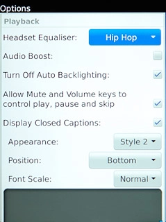 Press Headset Equaliser.