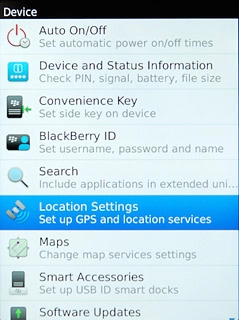 Press Location Settings.