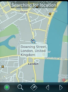 The selected destination is displayed as a point on the map.