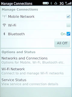 When the box next to the menu item is ticked (V), Bluetooth is turned on.