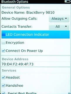 Press the menu item to turn the function on or off.