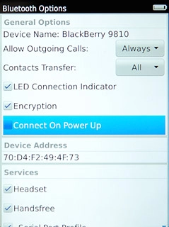 Press the menu item to turn the function on of off.