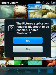 If required, press Yes to turn on Bluetooth.