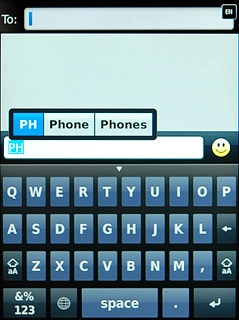 Press the required word to insert it.