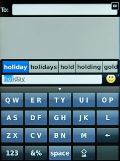 Press the required word to insert it.