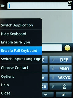 Press Enable Full Keyboard or Enable Reduced Keyboard (depending on the current setting).