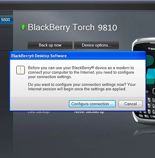 Select Configure connection ....
