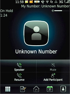 Press Resume to resume the call on hold.