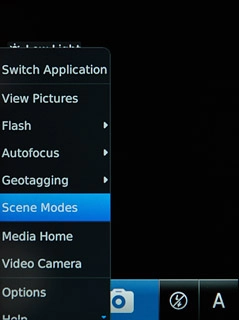Press Scene Modes.