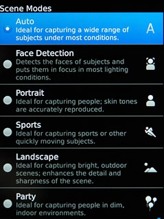 Press the required setting.