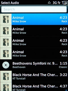 Press the required audio file.