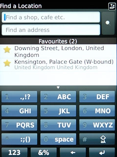Press Find a shop, cafe etc. or Find an address.