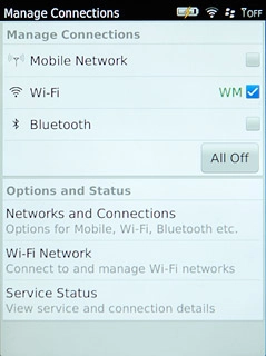 Press Wi-Fi Network.A list of available Wi-Fi networks is displayed.