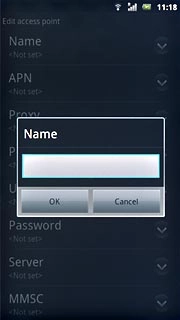 Key in Vodafone Internet and press OK.