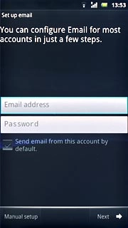 Press Email address and key in your email address (such as name@provider.com).