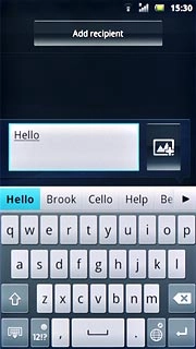 Press the required word to insert it.