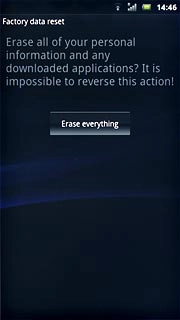 Press Erase everything.Wait a moment while the factory default settings are restored.Follow the instructions on the display to set up your phone and prepare it for use.
