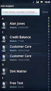 Press the required contact.