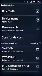 Press the required Bluetooth device.