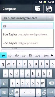 Key in the first letters of the required contact.Matching contacts are displayed.Press the required contact.