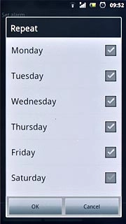 Press the required days to select them.