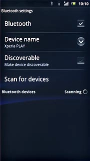 Press Scan for devices.Your phone now searches for devices and after a moment, a list of Bluetooth devices within range is displayed.