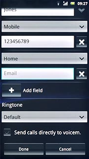 Press Email and key in the required email address.