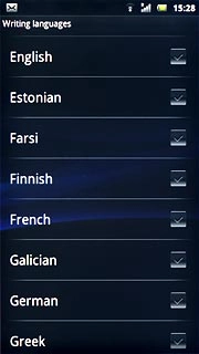 Press the box next to the required language.