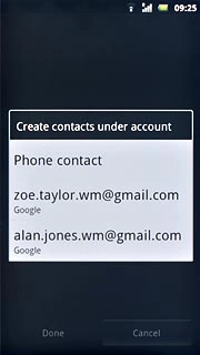 Press Phone contact or the required email account.