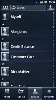 Press the required contact.