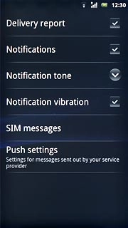 Press Delivery report to turn the function on or off.