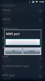 Key in 8080 and press OK.