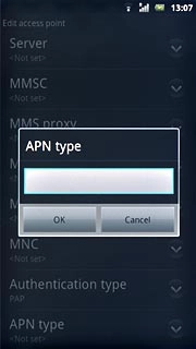 Key in default and press OK.