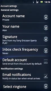 Press Default account to turn on the setting.