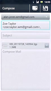 Write subject and text for your email message.Press the send icon.