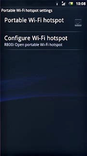 Press Portable Wi-Fi hotspot to turn on the Wi-Fi hotspot.