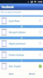 When the box next to the recipient is ticked (V), the recipient is selected.