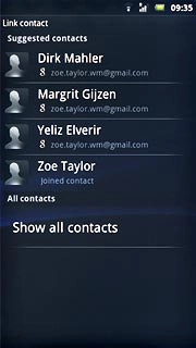 Press the required contact.