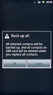 Press OK.After a moment the contacts are copied.
