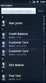 Press the required contact.