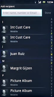 Press the required contact.