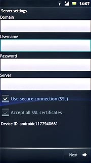 Press the field below Username and key in the username.