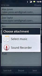 Press Select music.Go to the required folder.