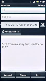 An email message containing the picture or video clip is created.Press To.