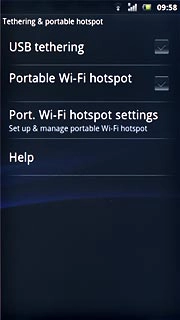 Press Port. Wi-Fi hotspot settings.